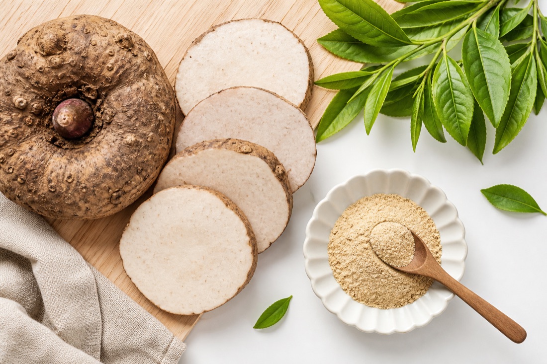 Zložky Apevity: koreň konjac (glukomanán), zelený čaj a minerály